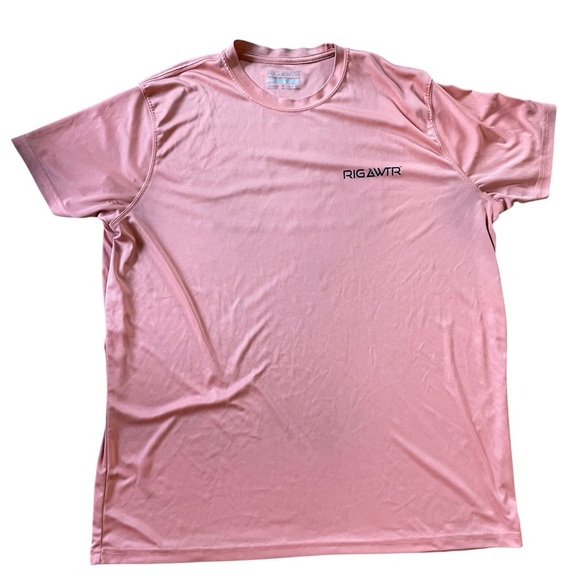 Rig and Water Pink/Coral Short Sleeve Polyester Fishing Shirt Men's XL - Picture 1 of 8